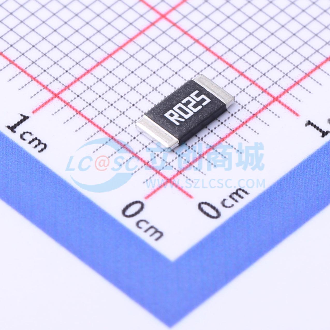点击查看大图 HoJLR2512-2W-25mR-1%-75ppm实物图