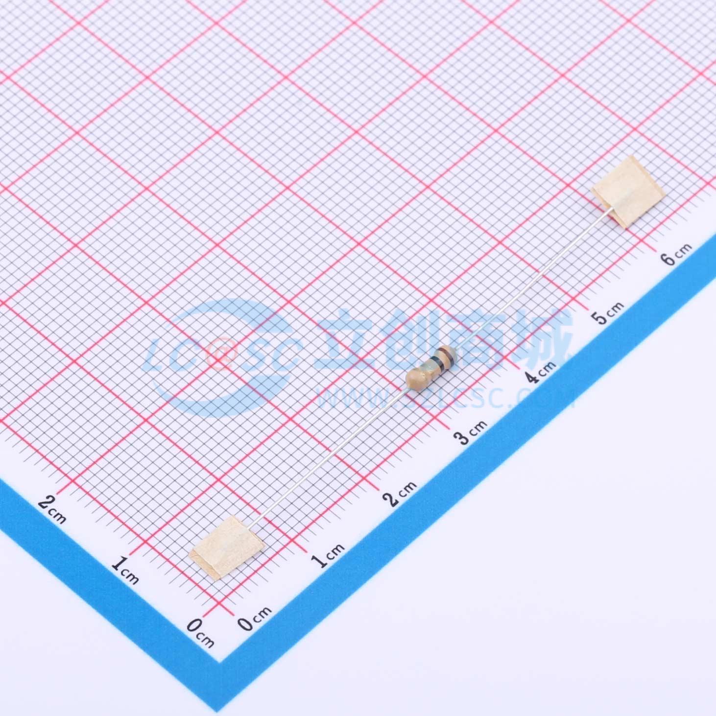 点击查看大图 CR1/4W-1Ω±5%-OT52实物图