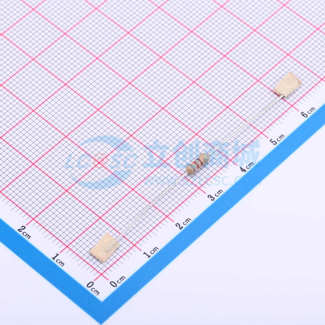 点击查看大图 CR1/4W-820Ω±5%-RT52实物图