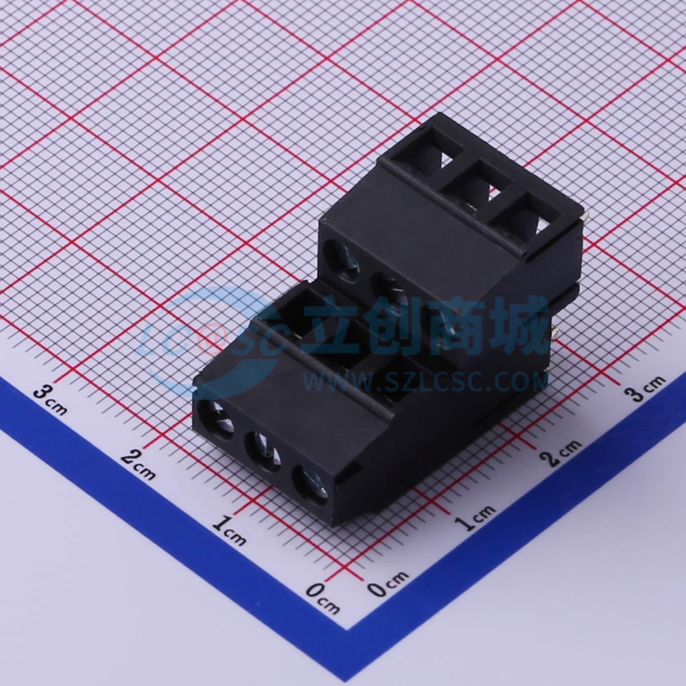 点击查看大图 DB128B-5.08-2*3P-BK-S实物图