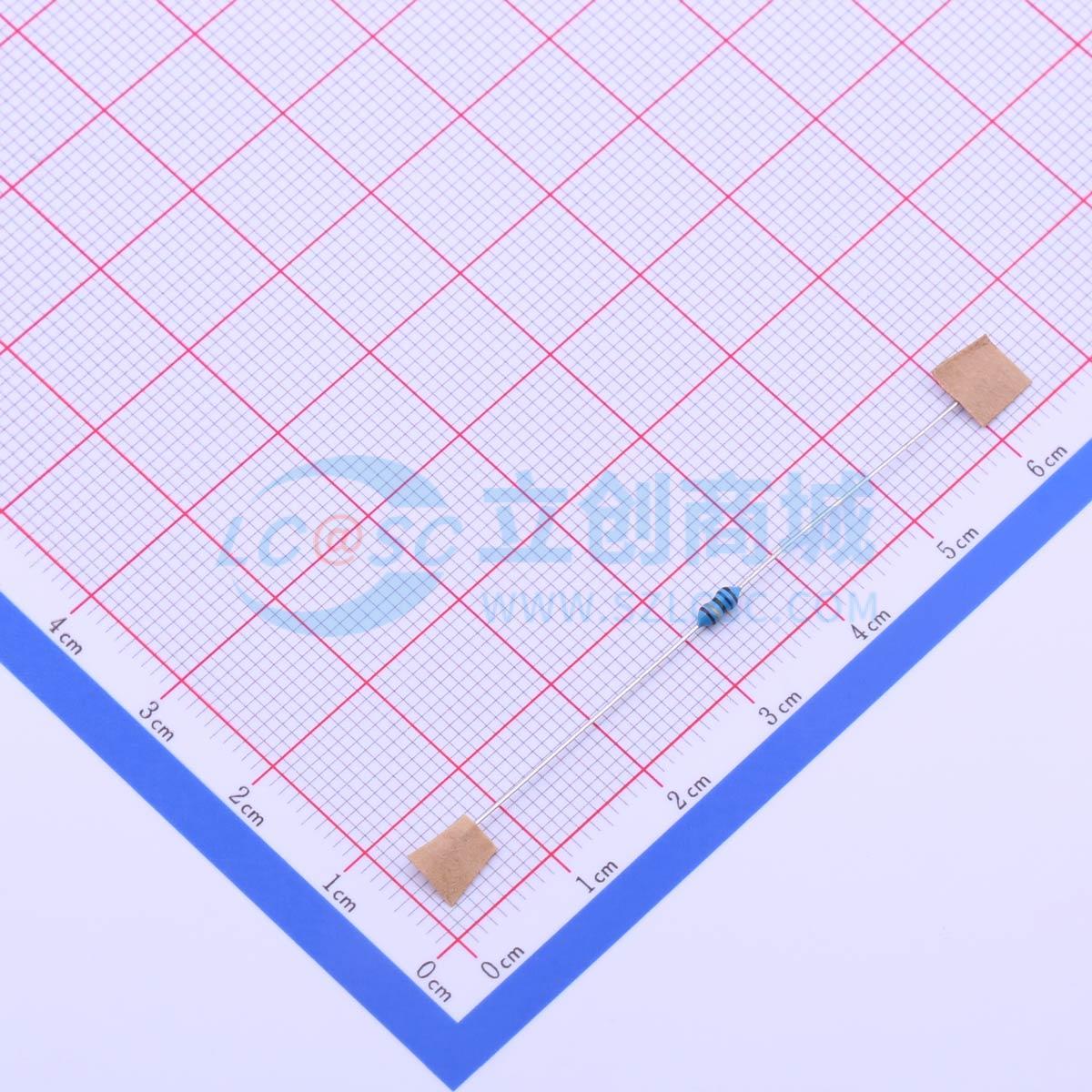 点击查看大图 MF1/8W ±1% 16Ω OTB5实物图