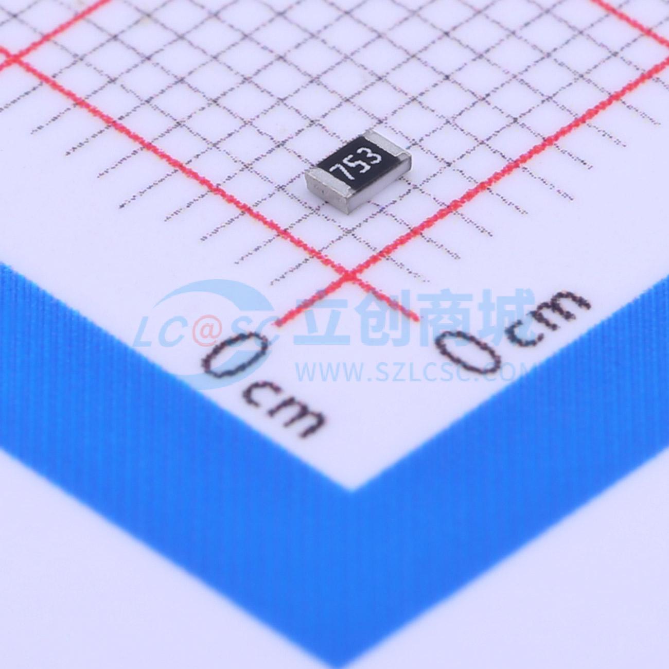 点击查看大图 CR0805J75K0P05Z实物图