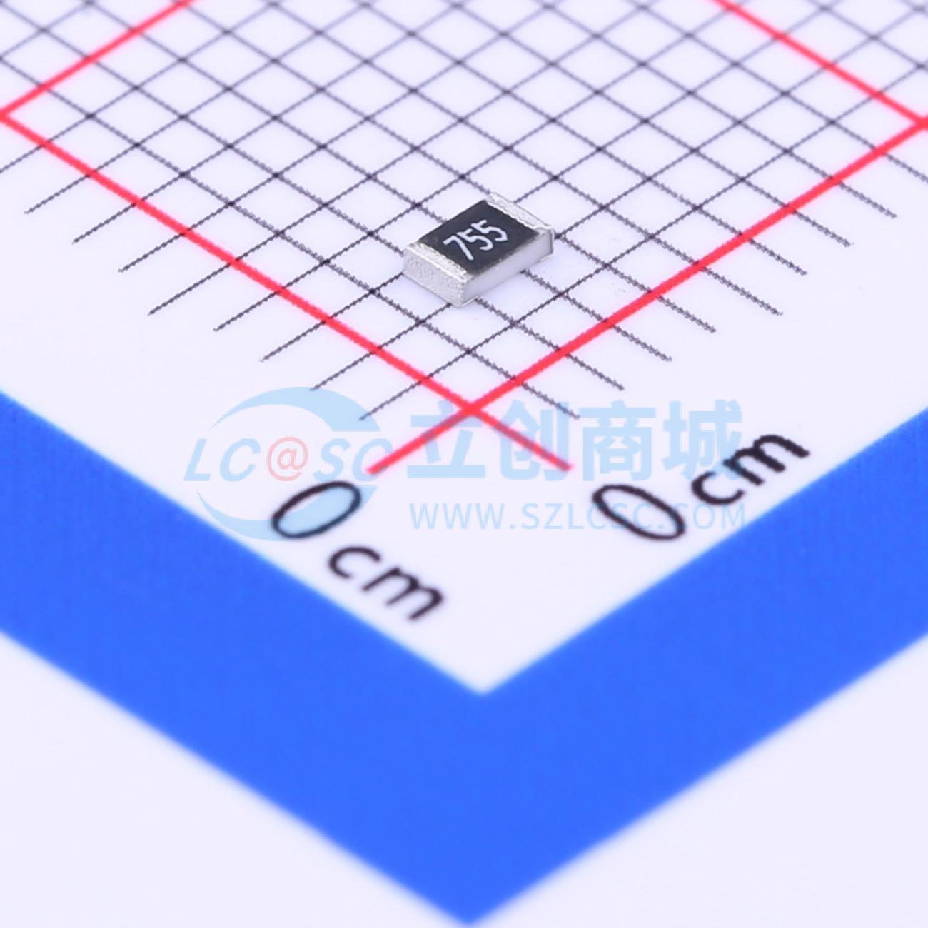 点击查看大图 0805W8J0755T5E实物图