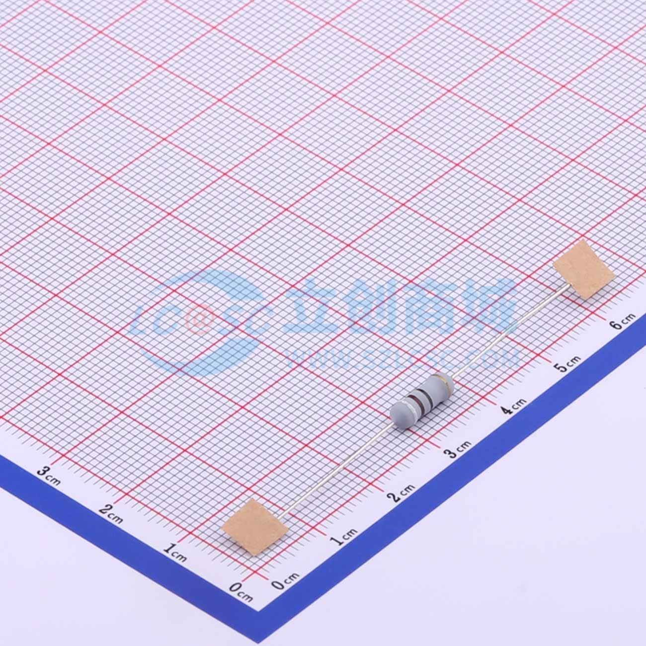 点击查看大图 MO1/2W-91Ω±5%-2T52实物图