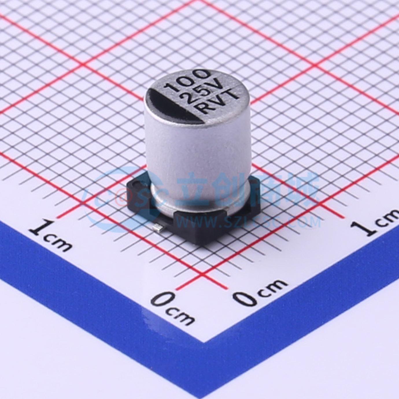 点击查看大图 RVT1E101M0607实物图
