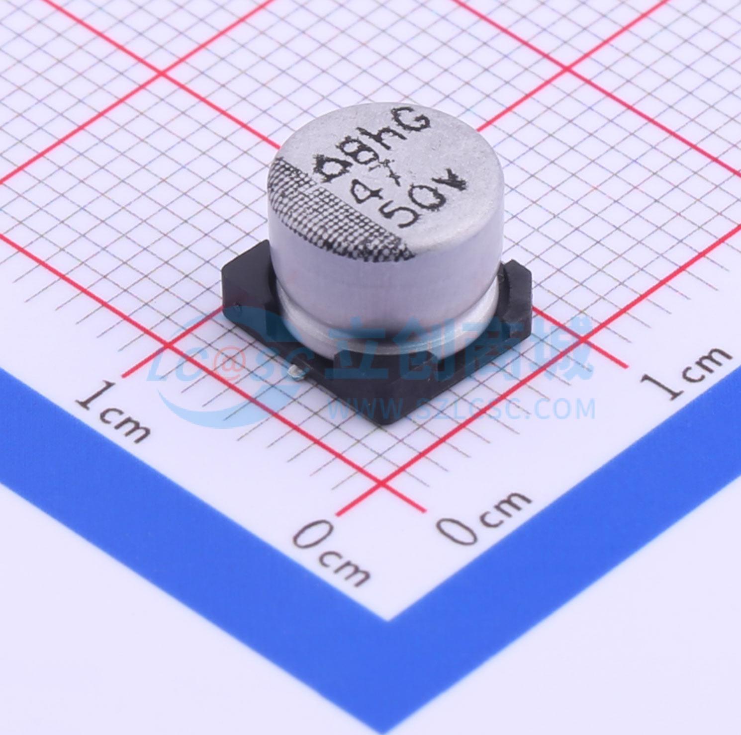 点击查看大图 MVG50V47M8*6 8.0TP实物图