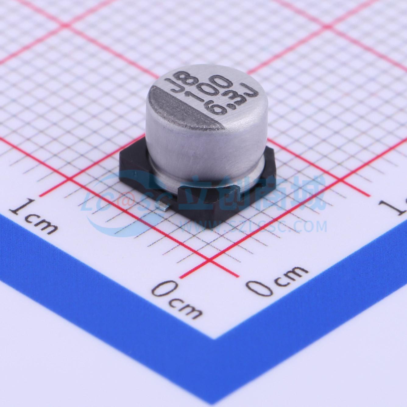 点击查看大图 VEJ101M0JTR-0605实物图