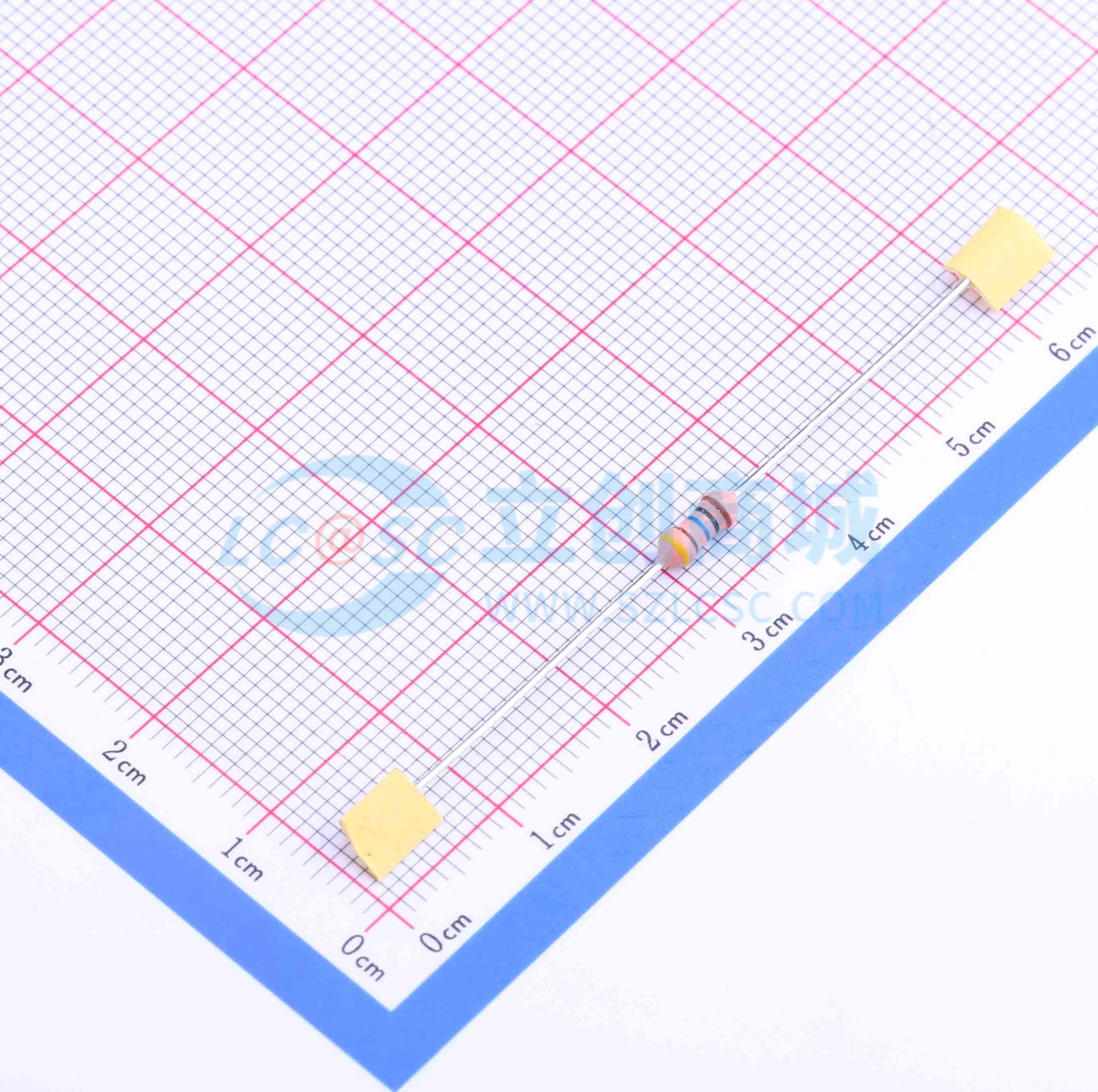 点击查看大图 RI40-1/4W-10MΩ ±1% T实物图