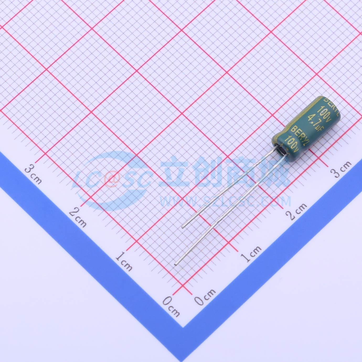 点击查看大图 RC100M4R7LO5*11TH-2A1E实物图