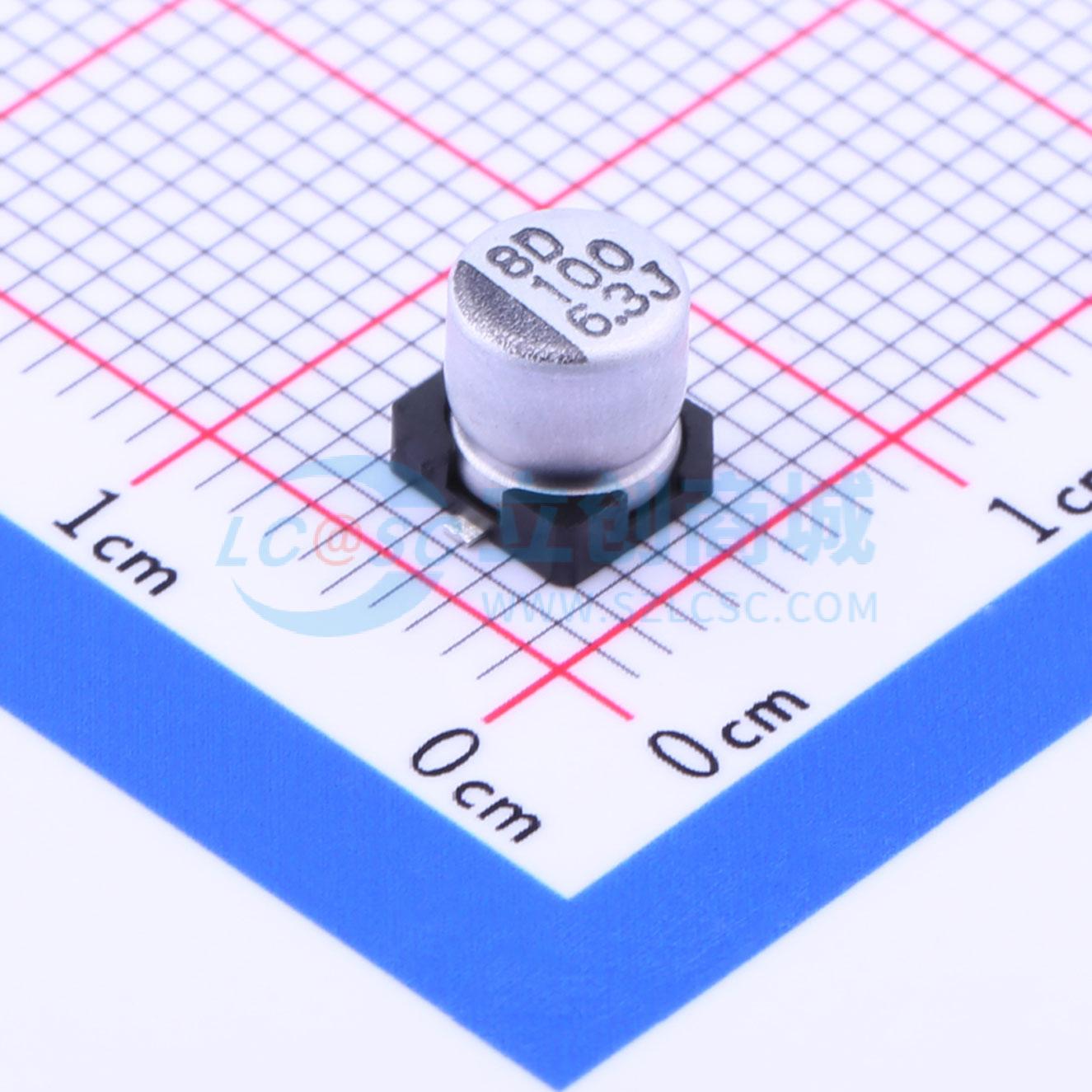 点击查看大图 VEJ101M0JTR-0505实物图