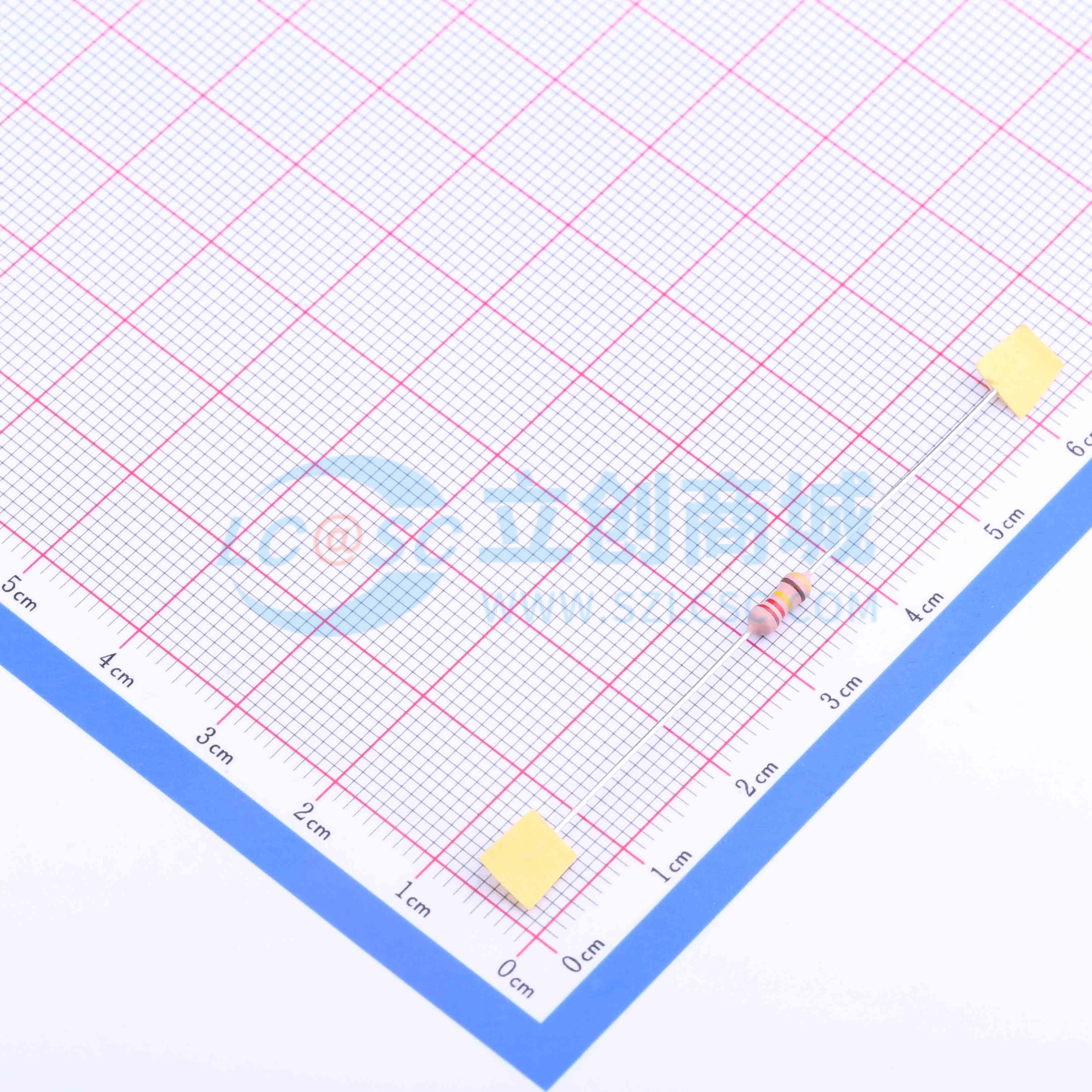 点击查看大图 RI40-1/4W-220KΩ ±1% T实物图