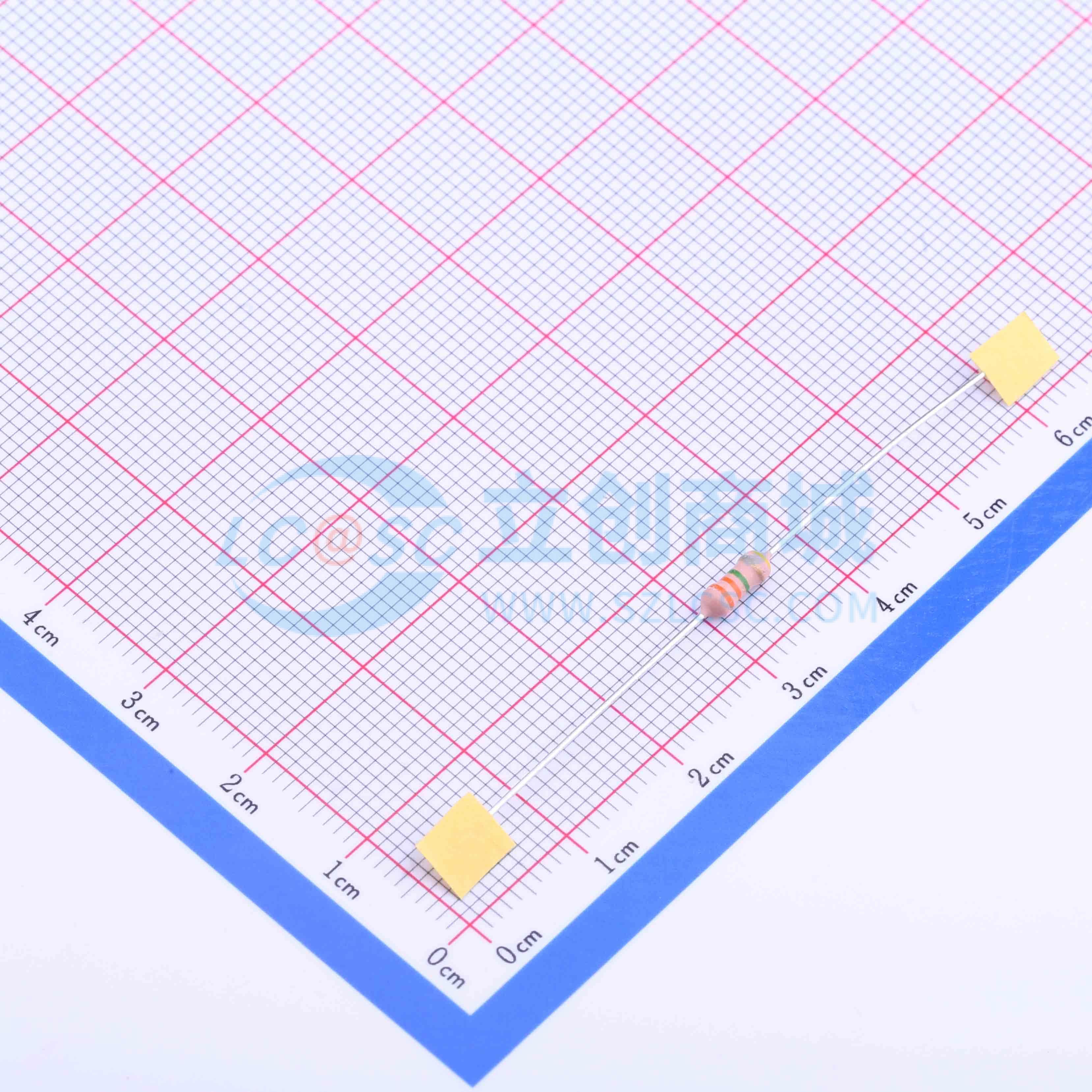 点击查看大图 RI40-1/4W-3.3MΩ ±5% T实物图