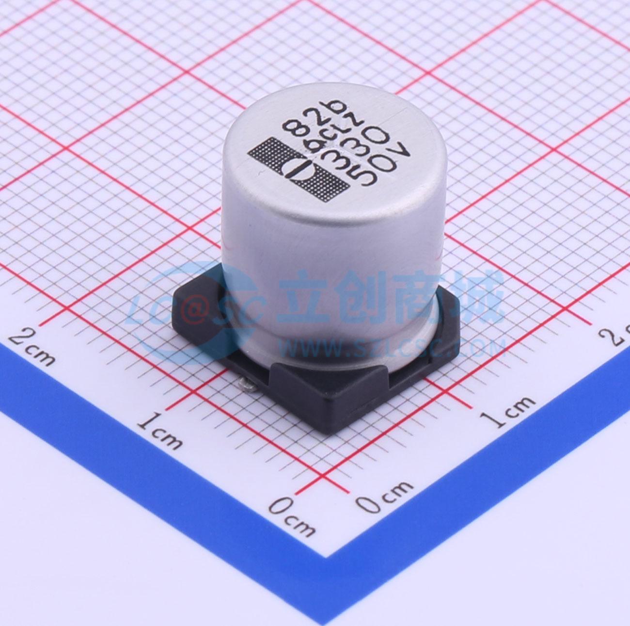 点击查看大图 CLZ50V330M12.5*13.5 12.5TP实物图