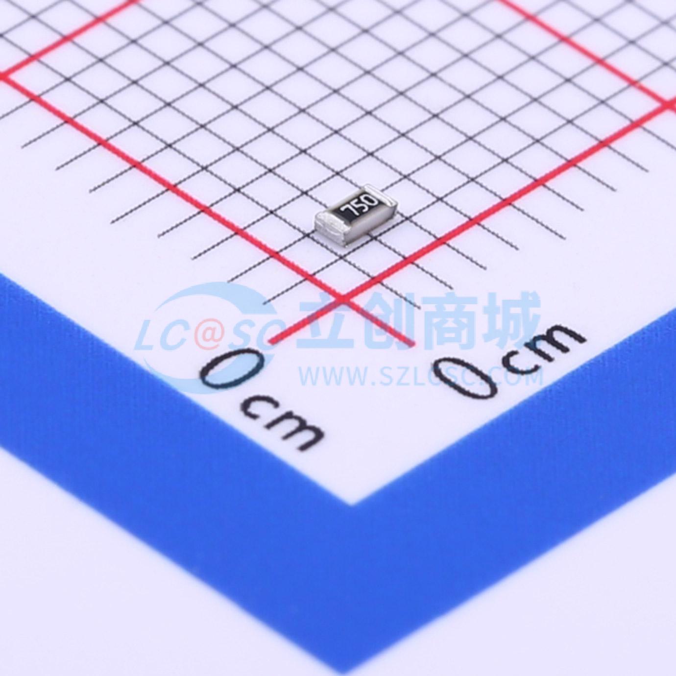 点击查看大图 PTFR0603B75R0N9实物图