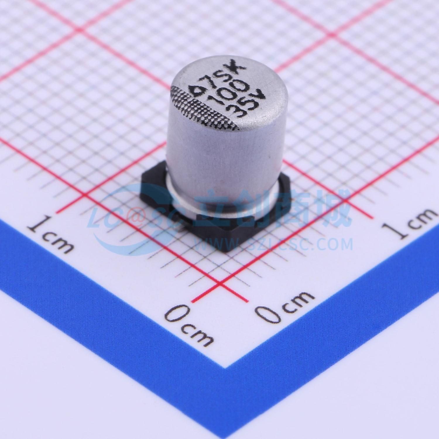 点击查看大图 MVK 35V100 M 6.3*8实物图