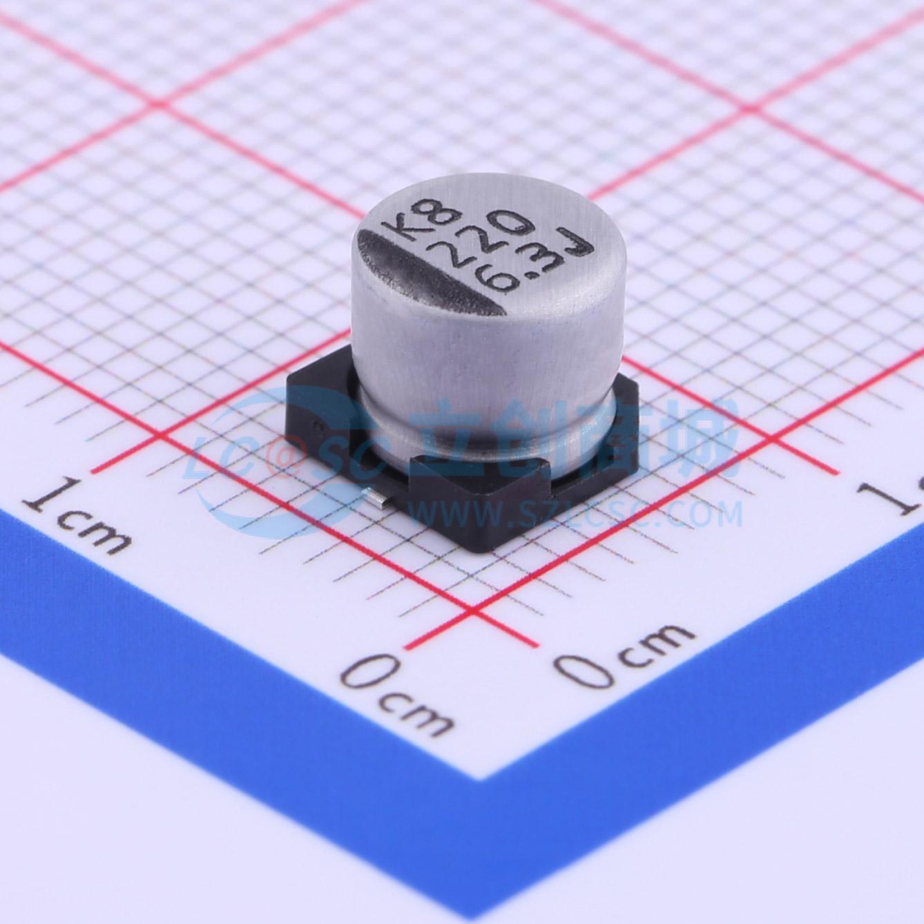 点击查看大图 VEJ221M0JTR-0606实物图