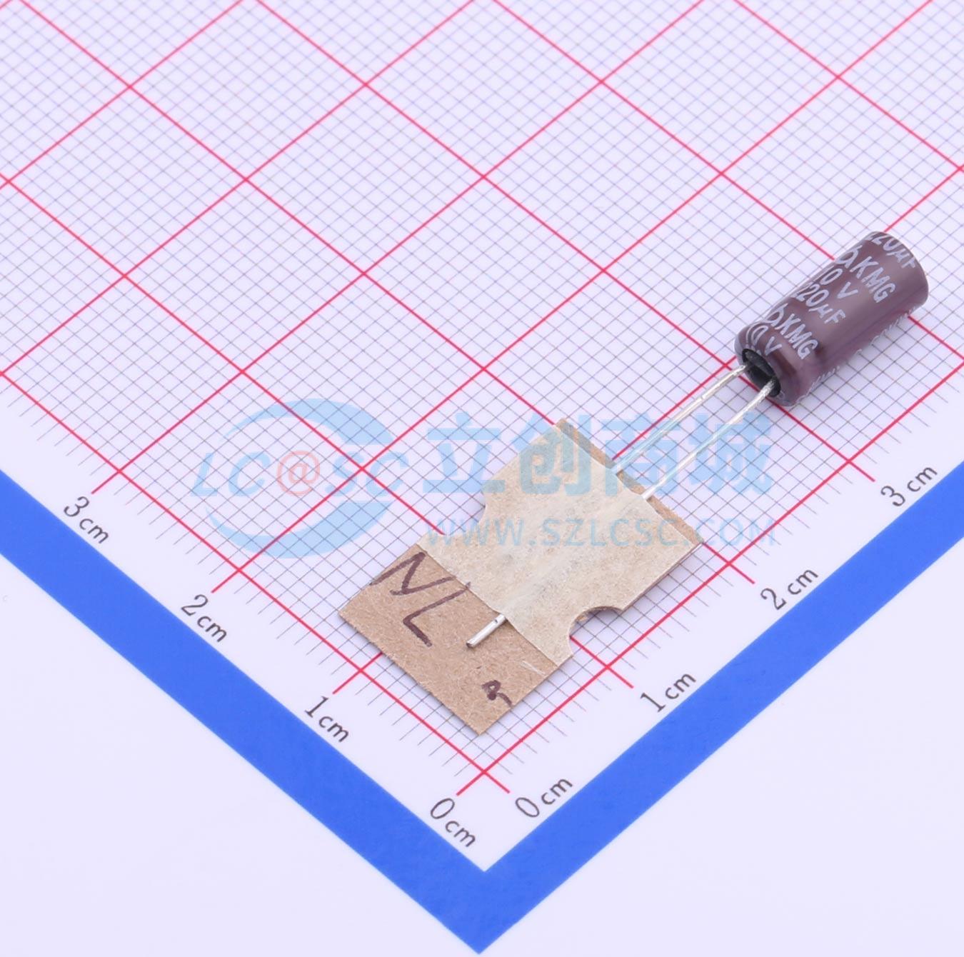 点击查看大图 KMG10V220M5*11 2.5TP实物图