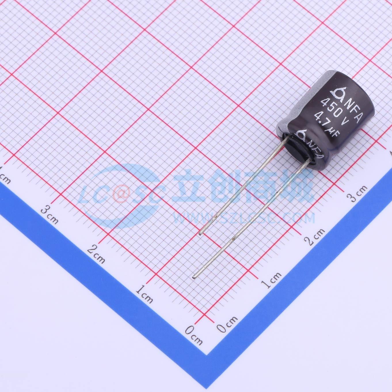 点击查看大图 NFA 450V4.7 M 10*12.5实物图