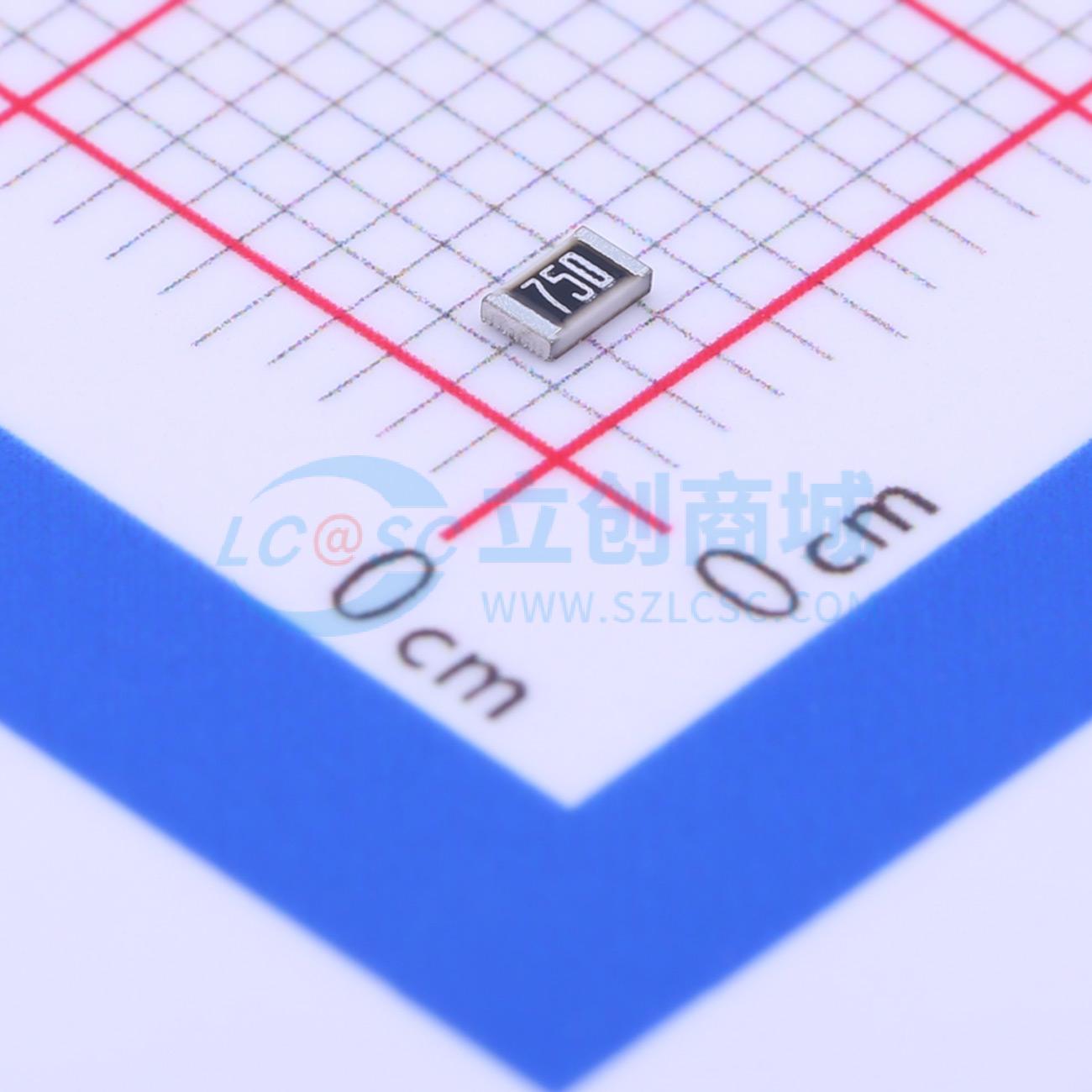 点击查看大图 PTFR0805B75R0N9实物图
