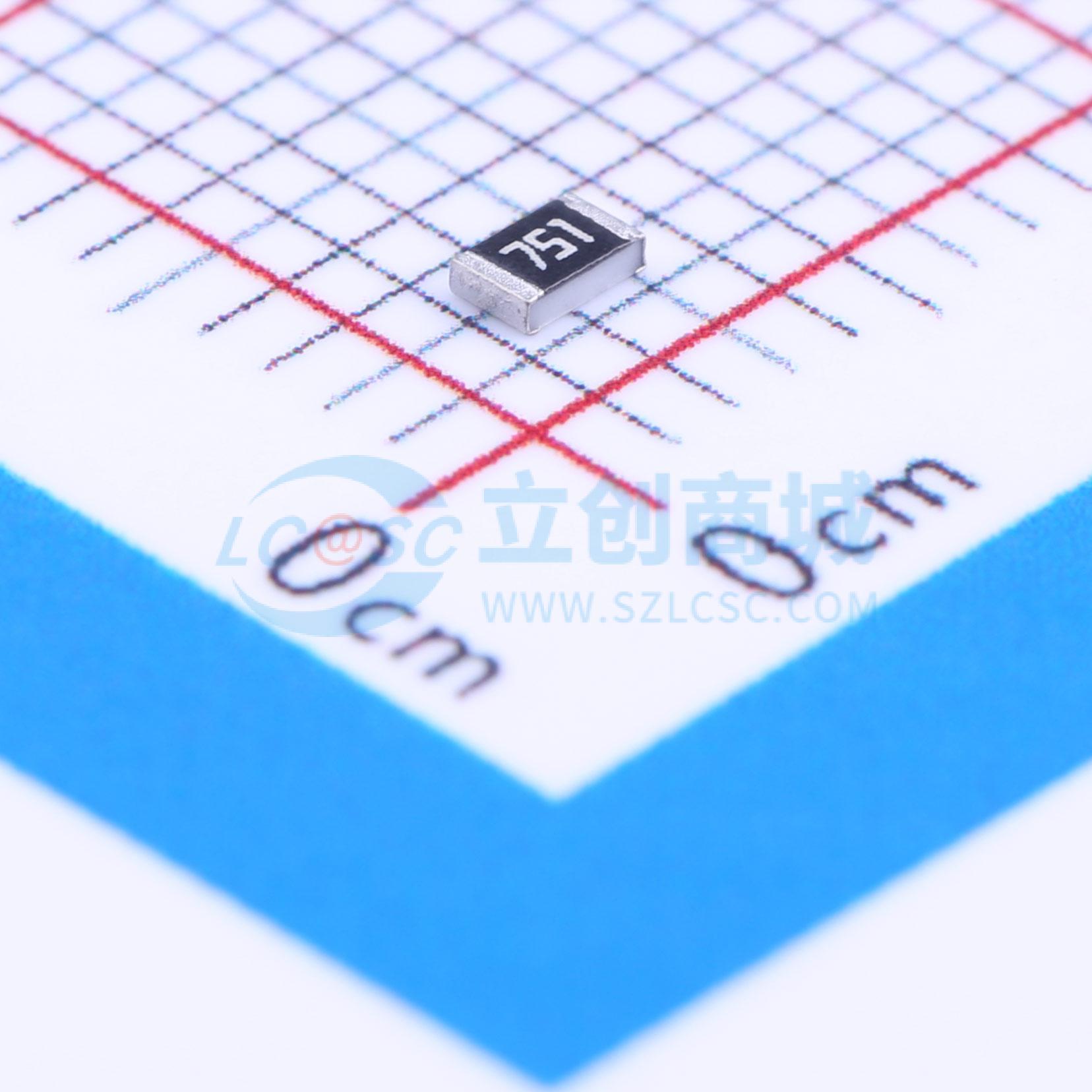 点击查看大图 RC0805JR-07750RL实物图