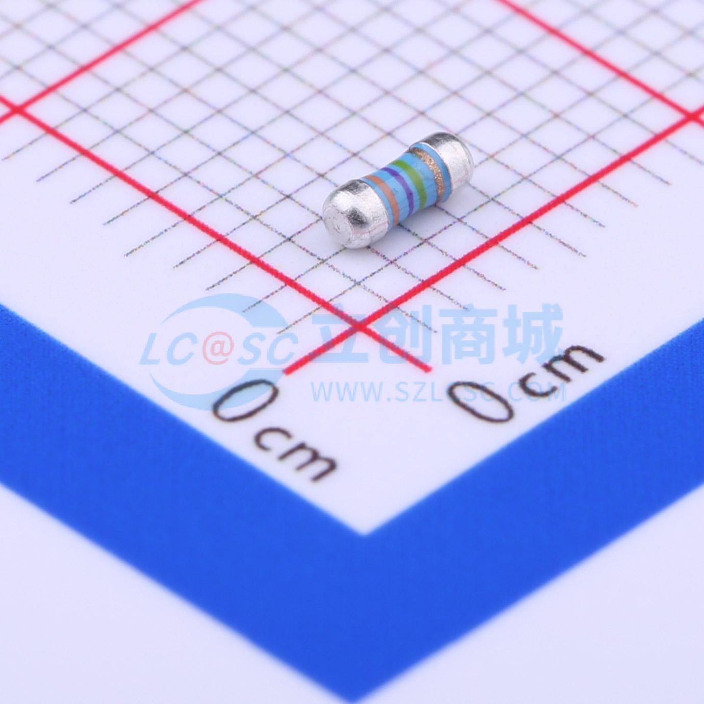 点击查看大图 MELF-MFR02041/4WS37.4ΩFT50实物图