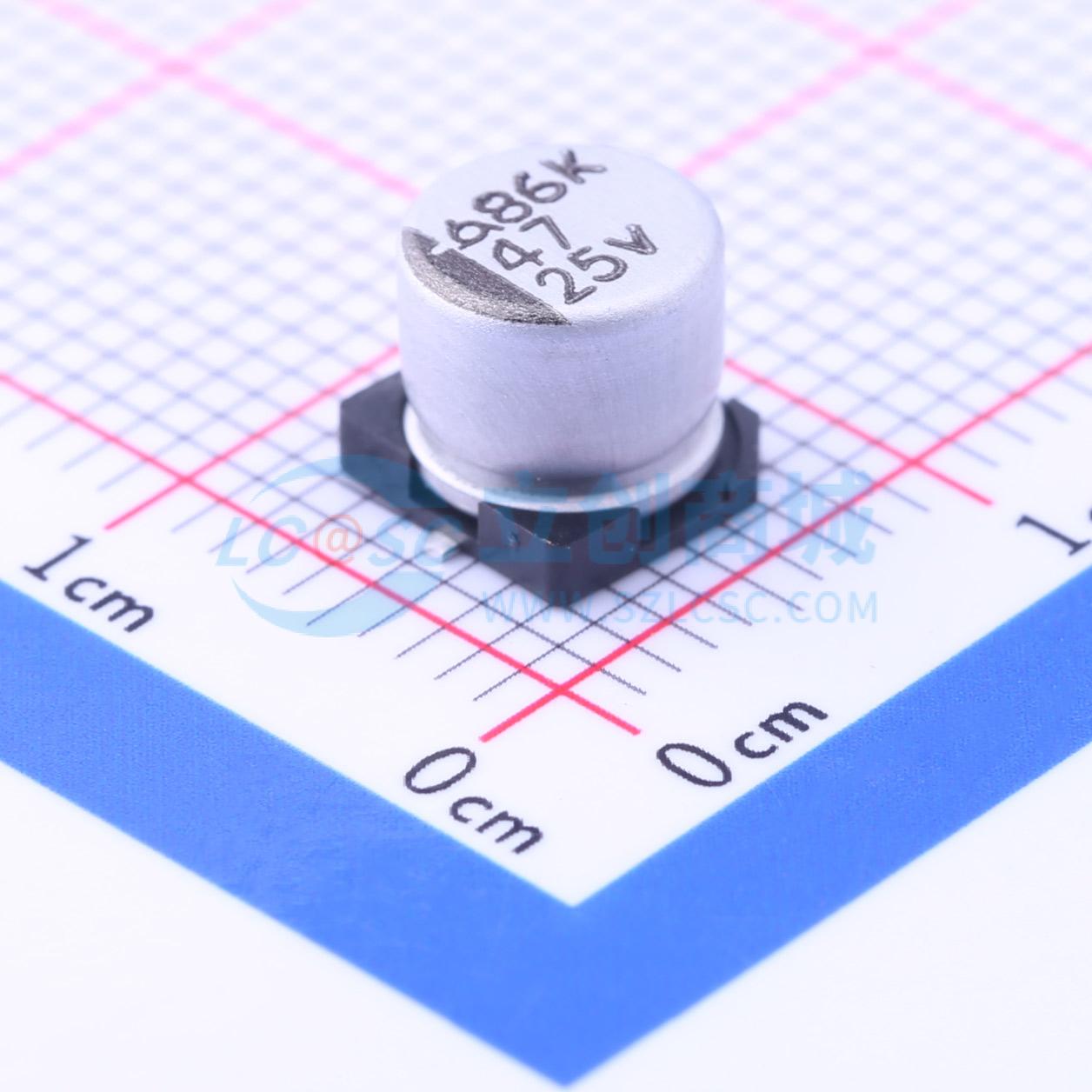 点击查看大图 MVK 25V47 6.3*6实物图