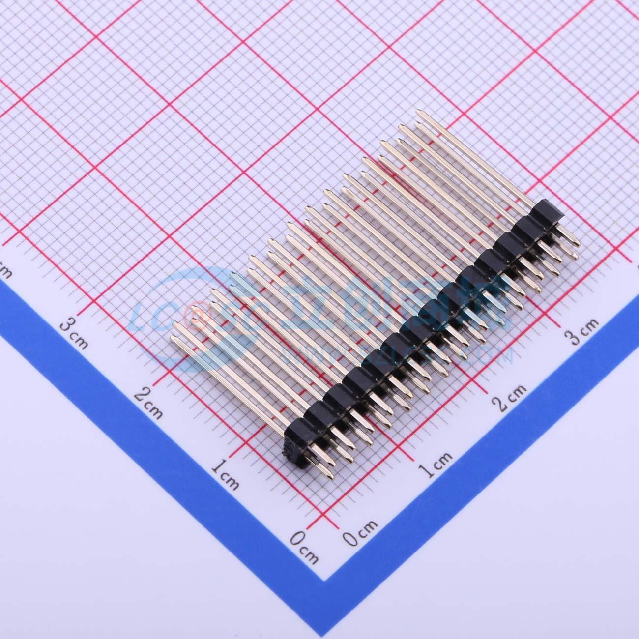 点击查看大图 2.54-2*14P针 21MM实物图