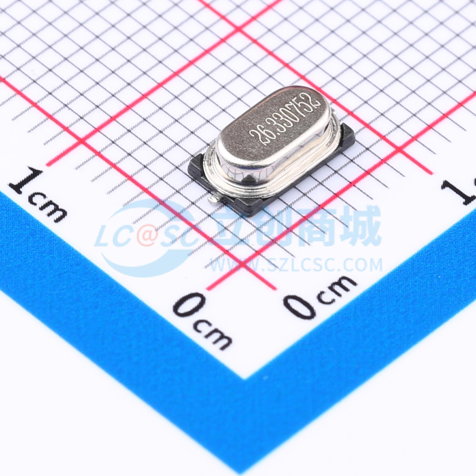 点击查看大图 S47SMD26.330752M20PF10R30B3实物图
