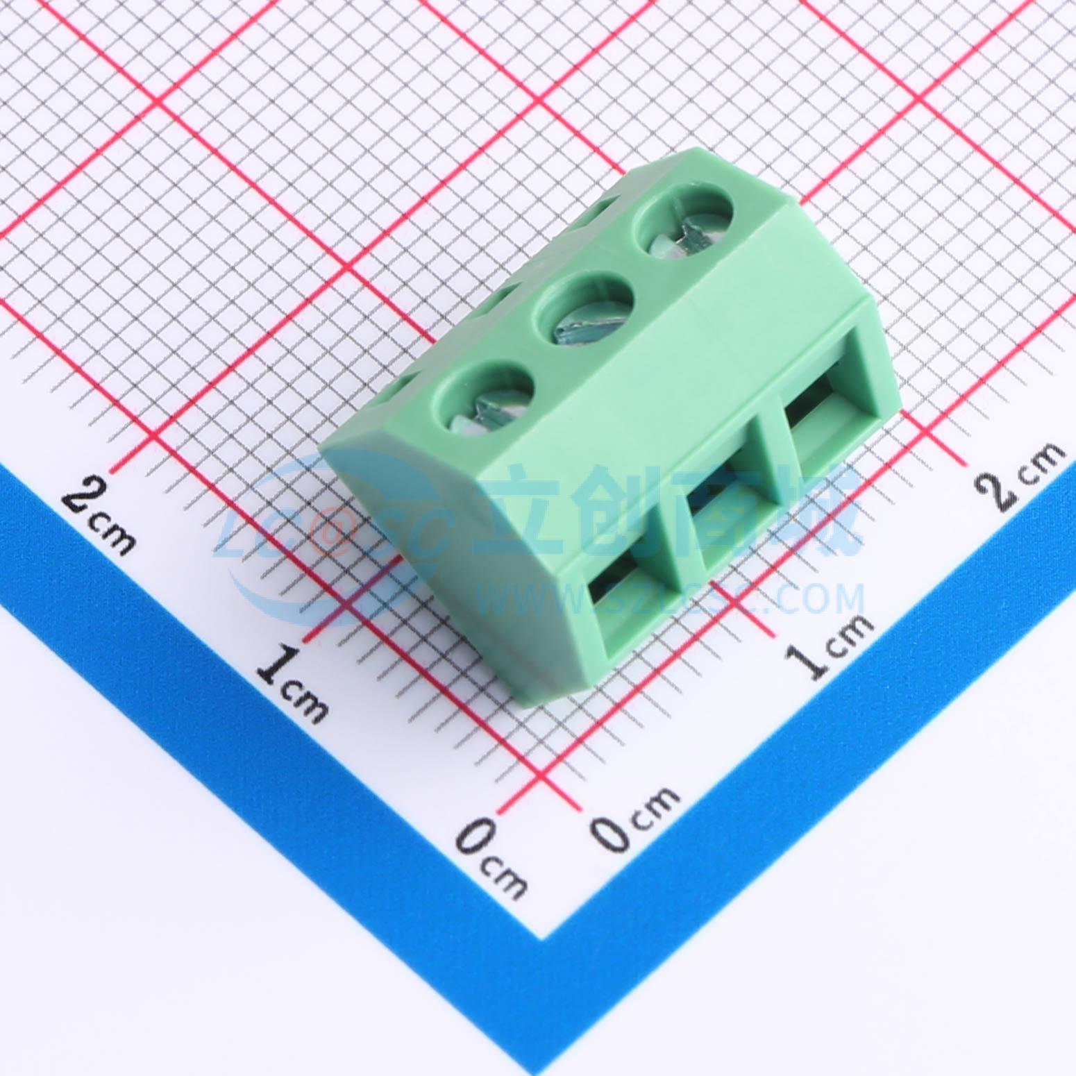 点击查看大图 MX127S-5.08-03P-GN01-Cu-Y-A实物图