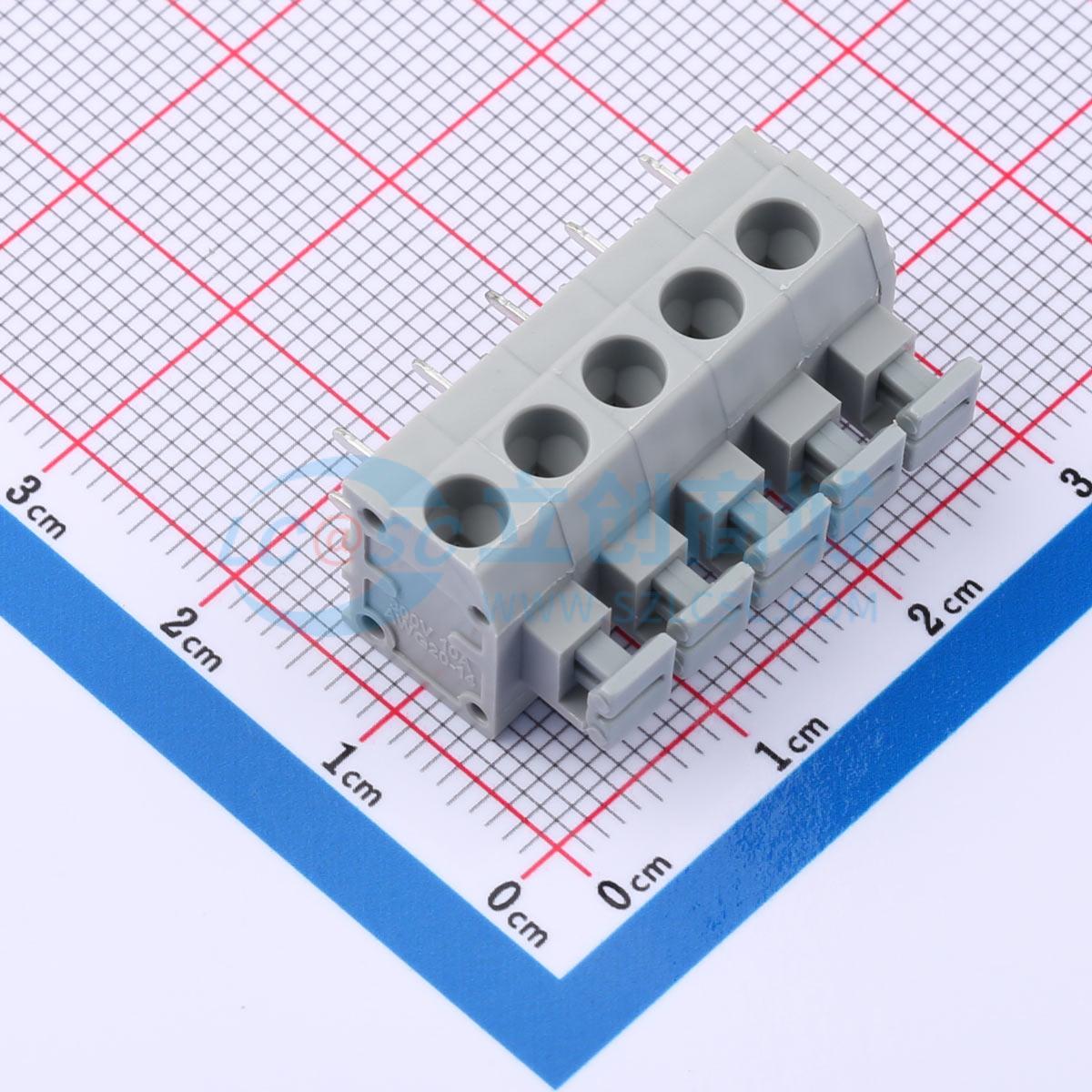 点击查看大图 MX235-5.0-05P-GY01-Cu-A实物图