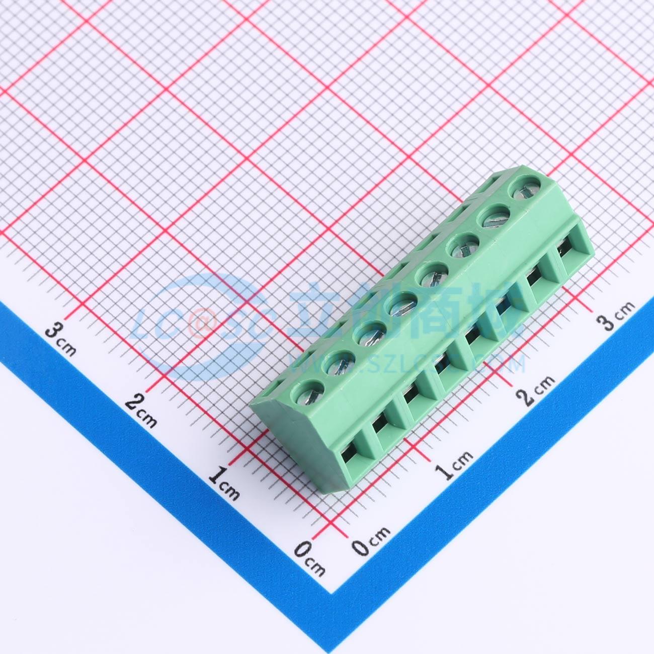 点击查看大图 MX127S-3.81-08P-GN01-Cu-Y-A实物图