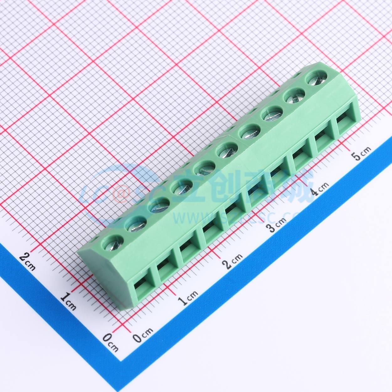 点击查看大图 MX127S-5.08-10P-GN01-Cu-Y-A实物图