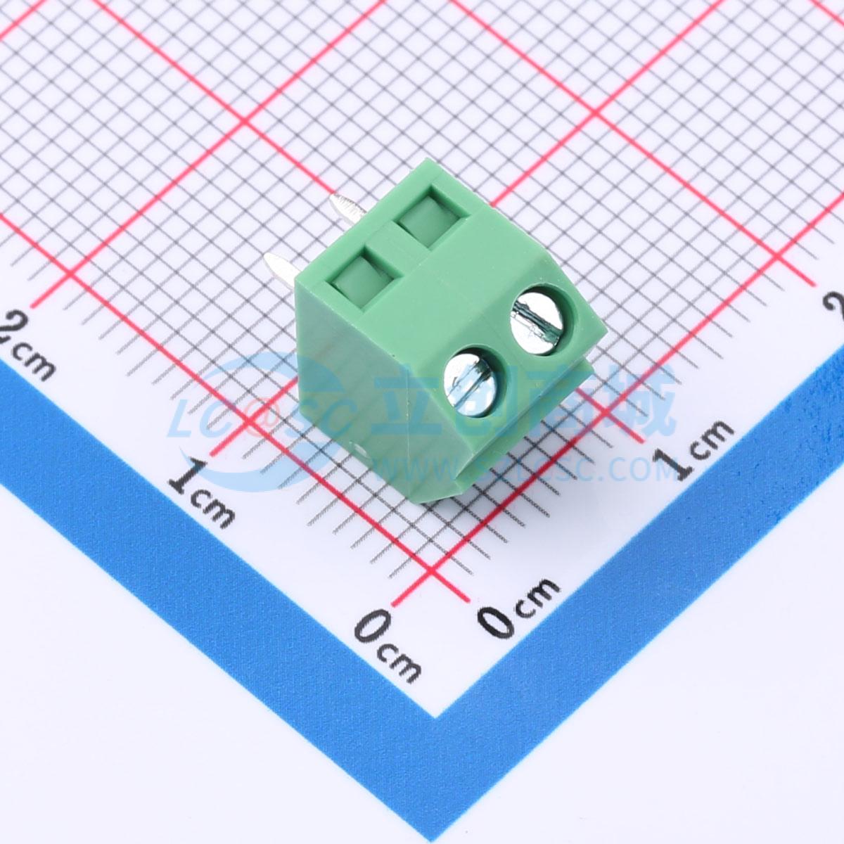 点击查看大图 MX127S-3.81-02P-GN01-Cu-Y-A实物图