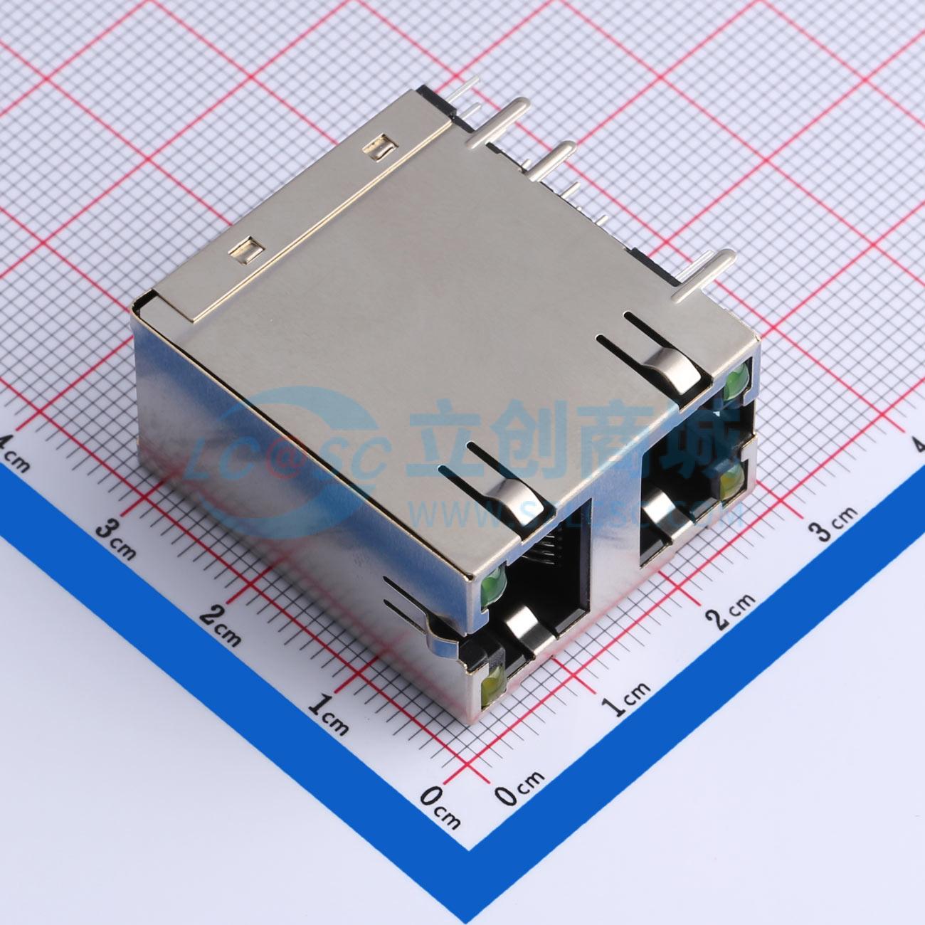 点击查看大图 HC-RJ45-059C-2*1-1实物图