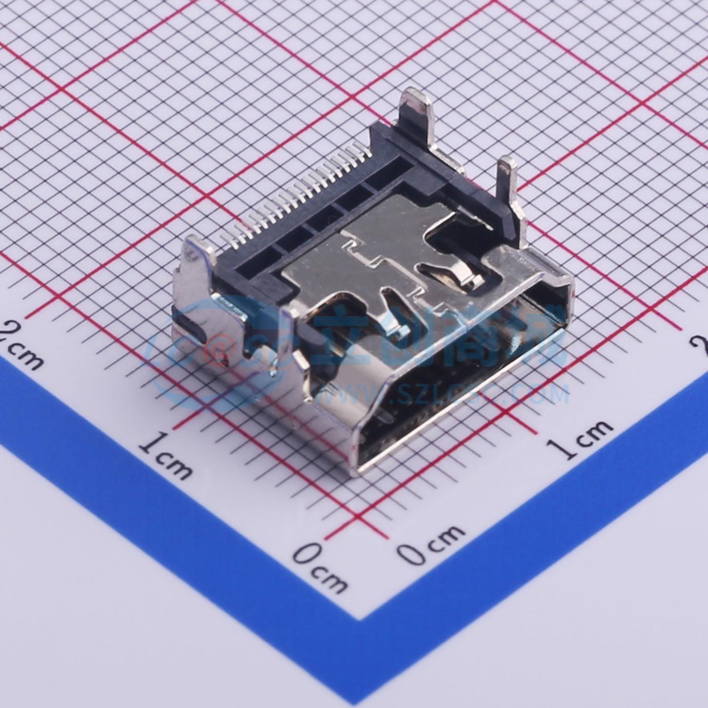 HDMI-001 19P插板针贴片实物图