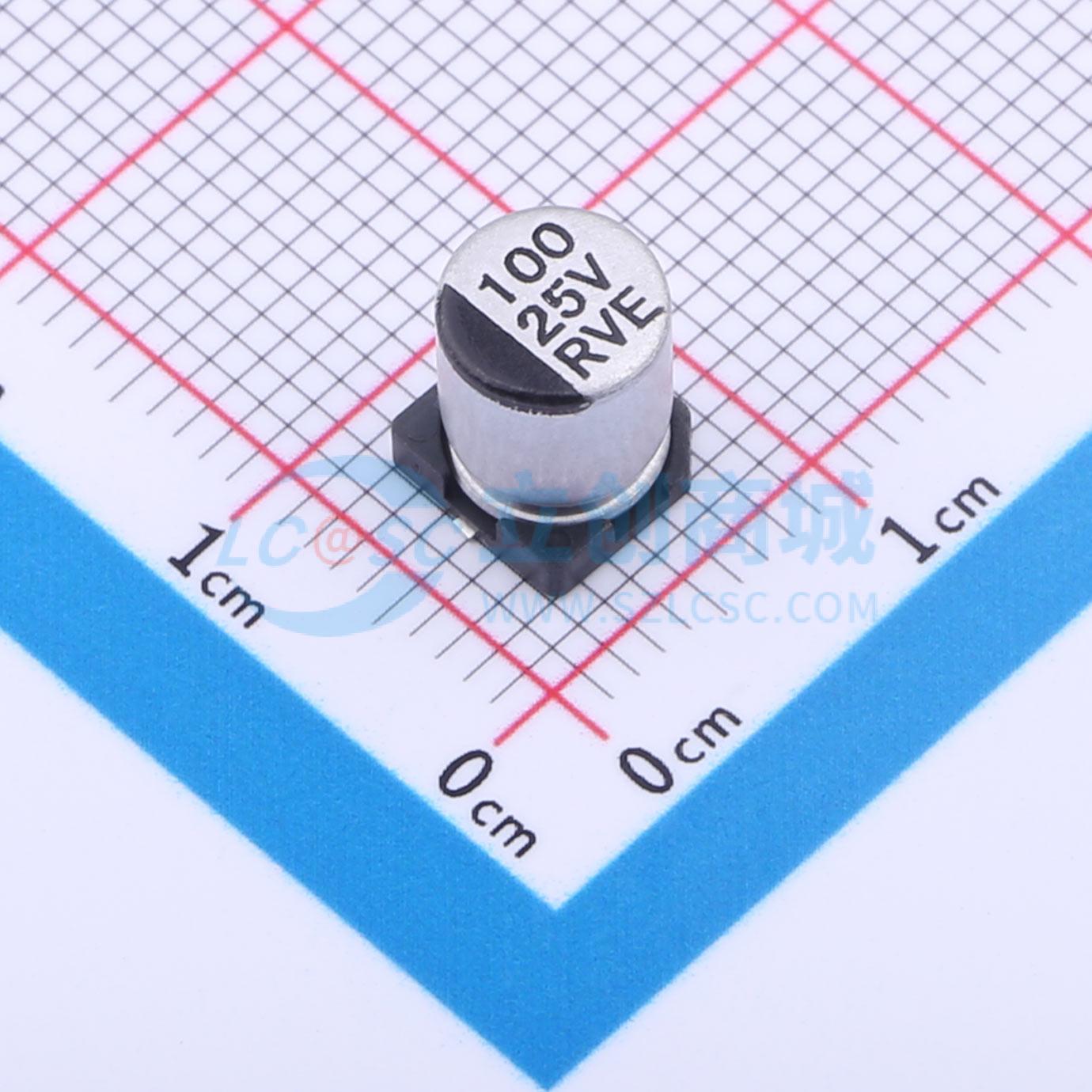 点击查看大图 RVE1E101M0607实物图