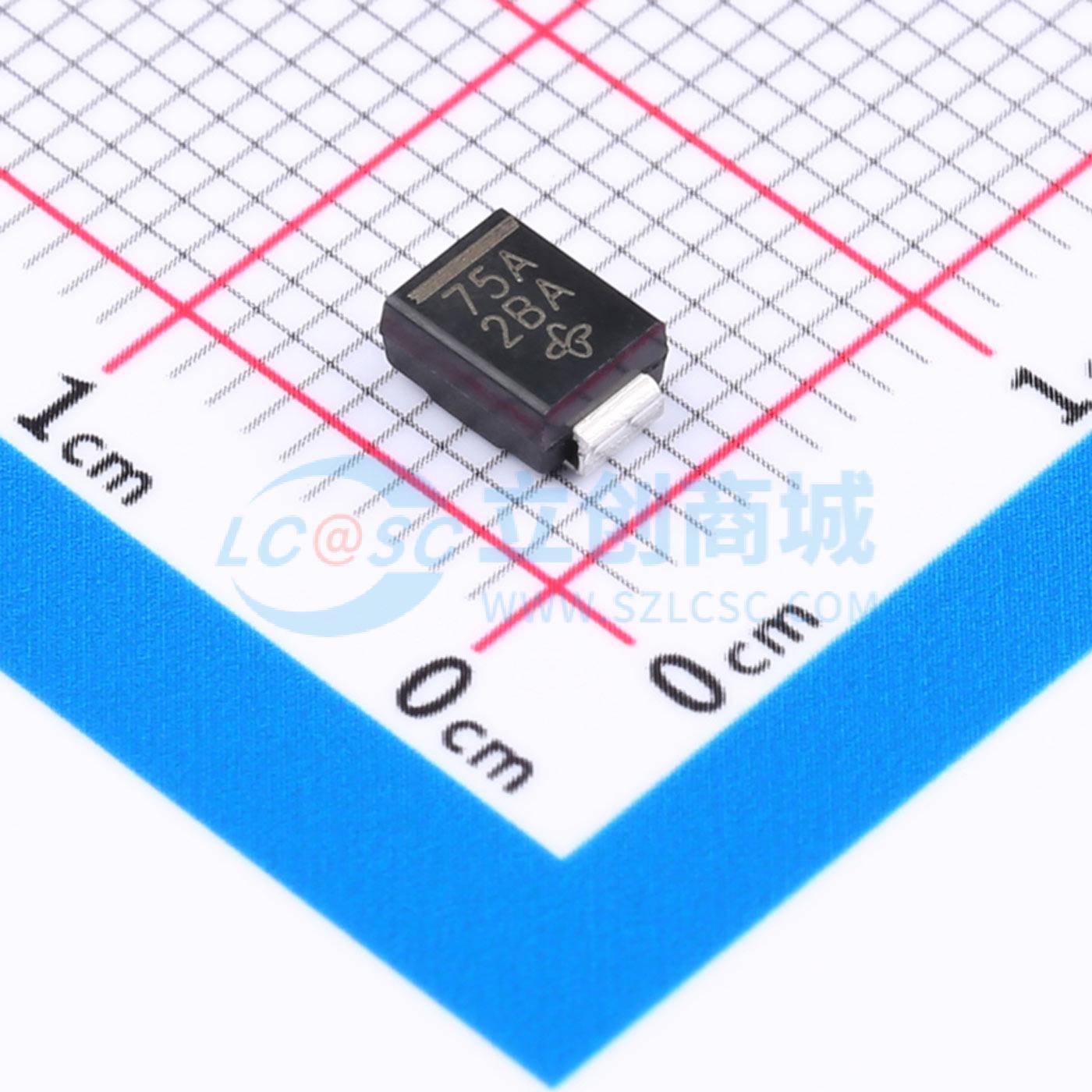 点击查看大图 P6SMB75A-E3/52实物图
