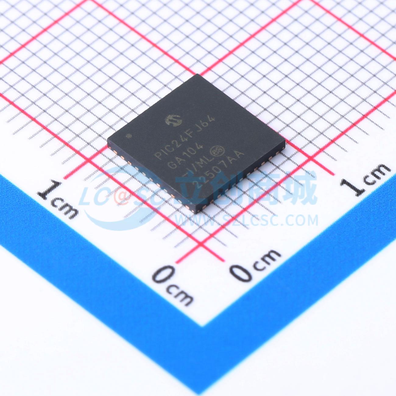点击查看大图 PIC24FJ64GA104-I/ML实物图