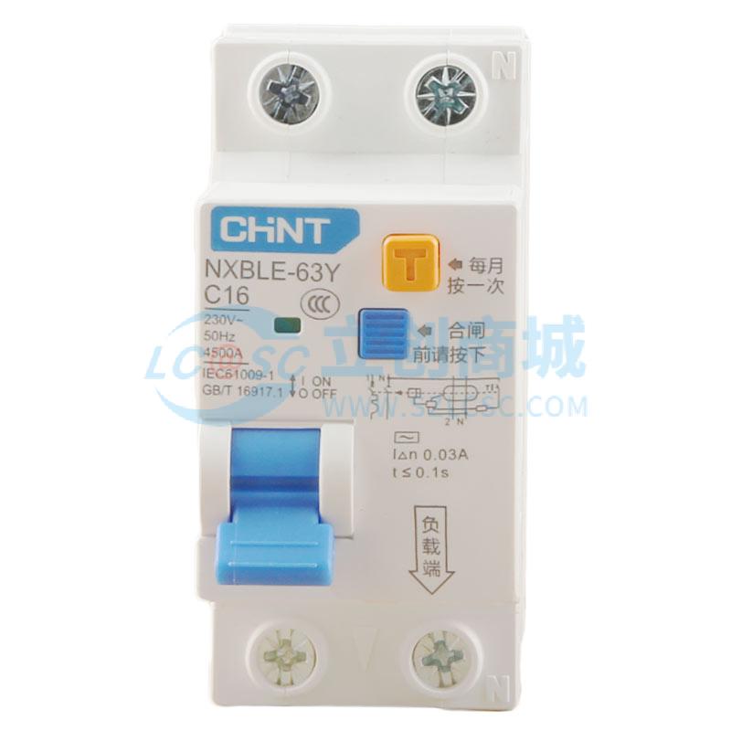 NXBLE-63Y 1P+N C16 0.03A 4.5kA实物图