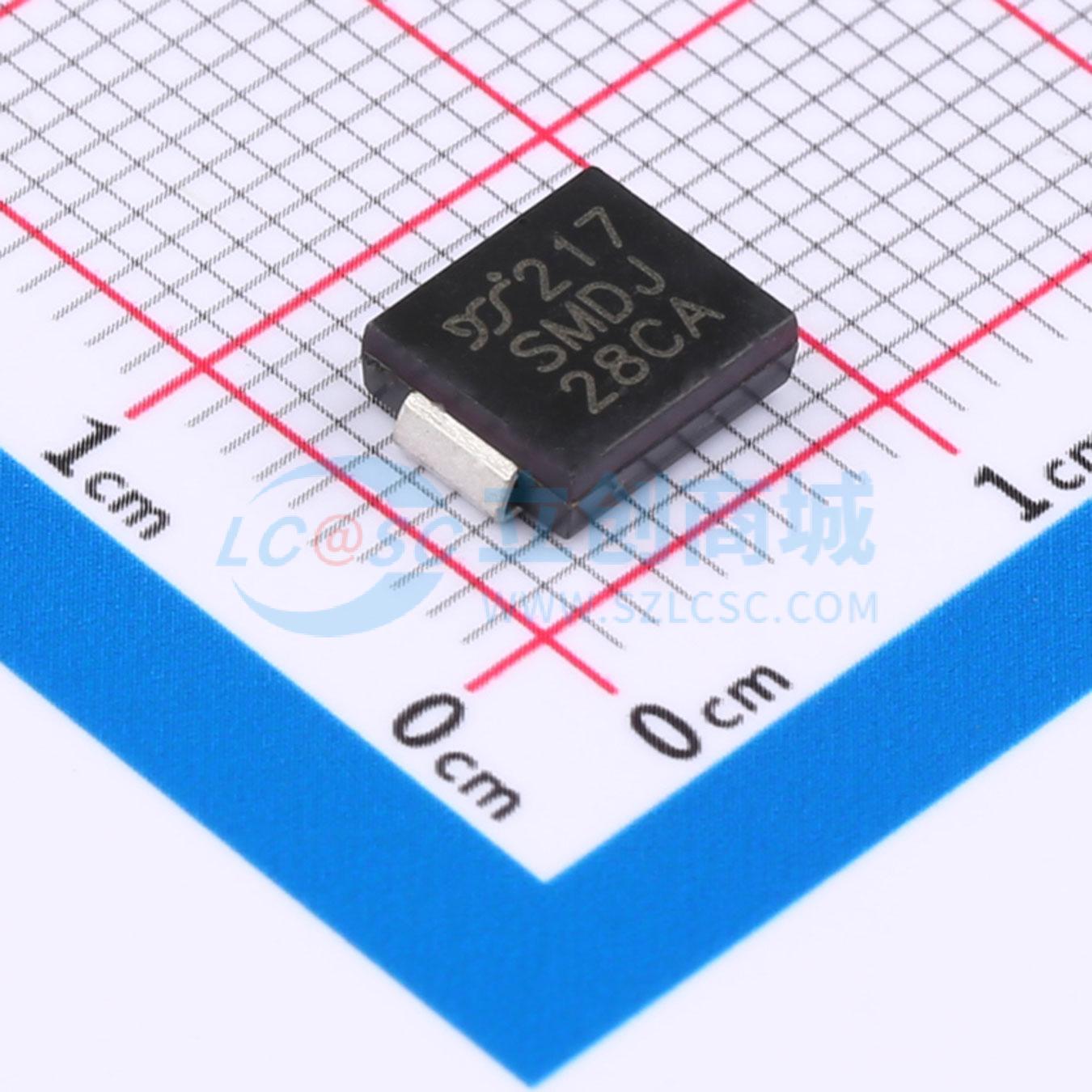 点击查看大图 SMDJ28CAQ实物图