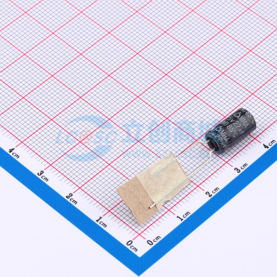 点击查看大图 MHA-BP25V22M6.3*11 5.0TP实物图