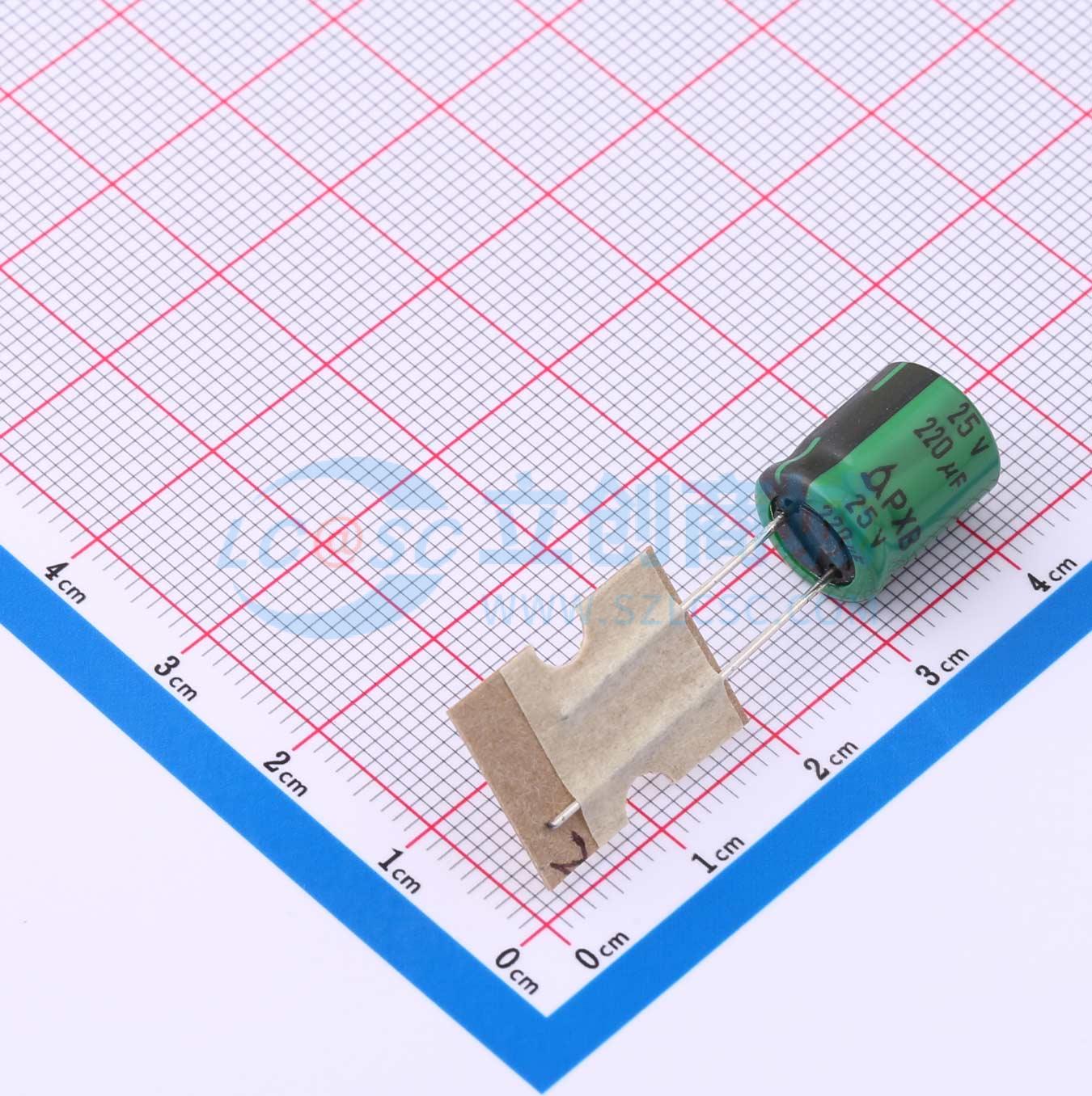 PXB25V220M10*12.5 5.0TP实物图