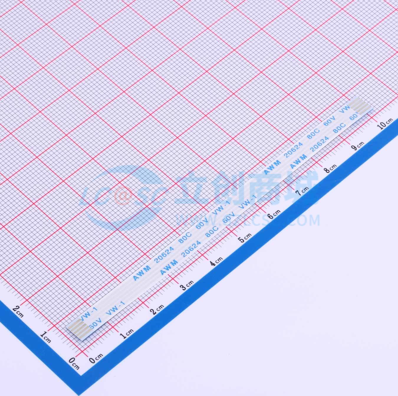 点击查看大图 FFC-1.0-5P-100mm实物图