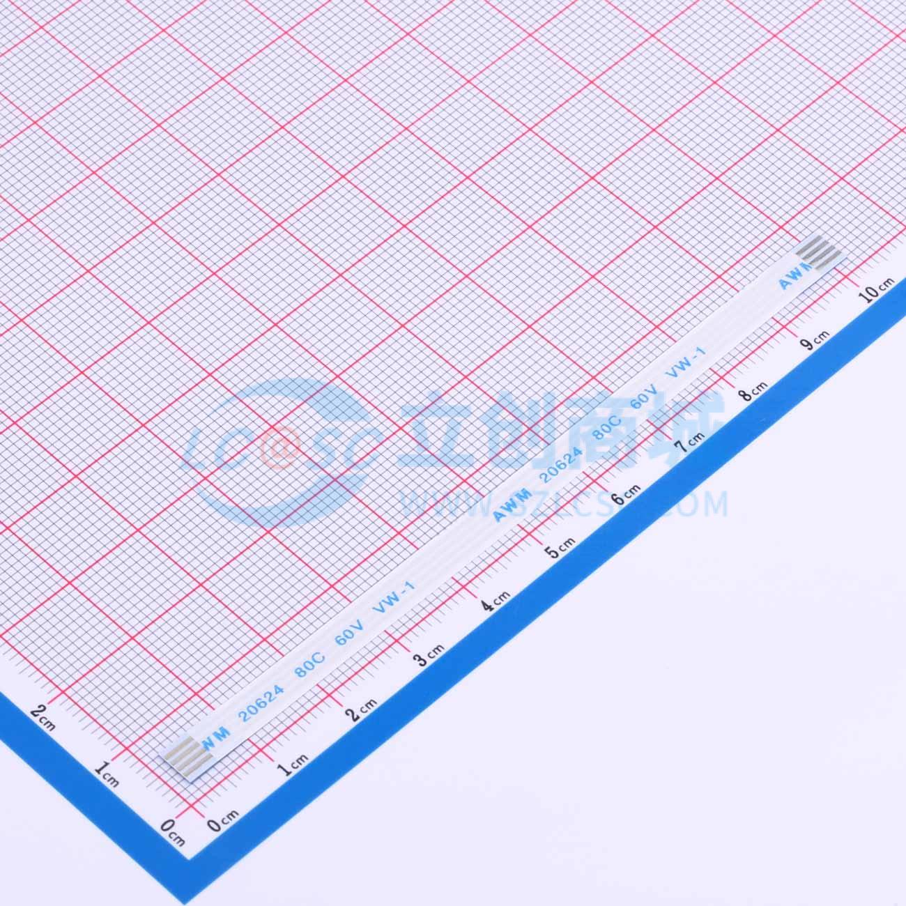 点击查看大图 FFC-1.0-4P-100mm实物图