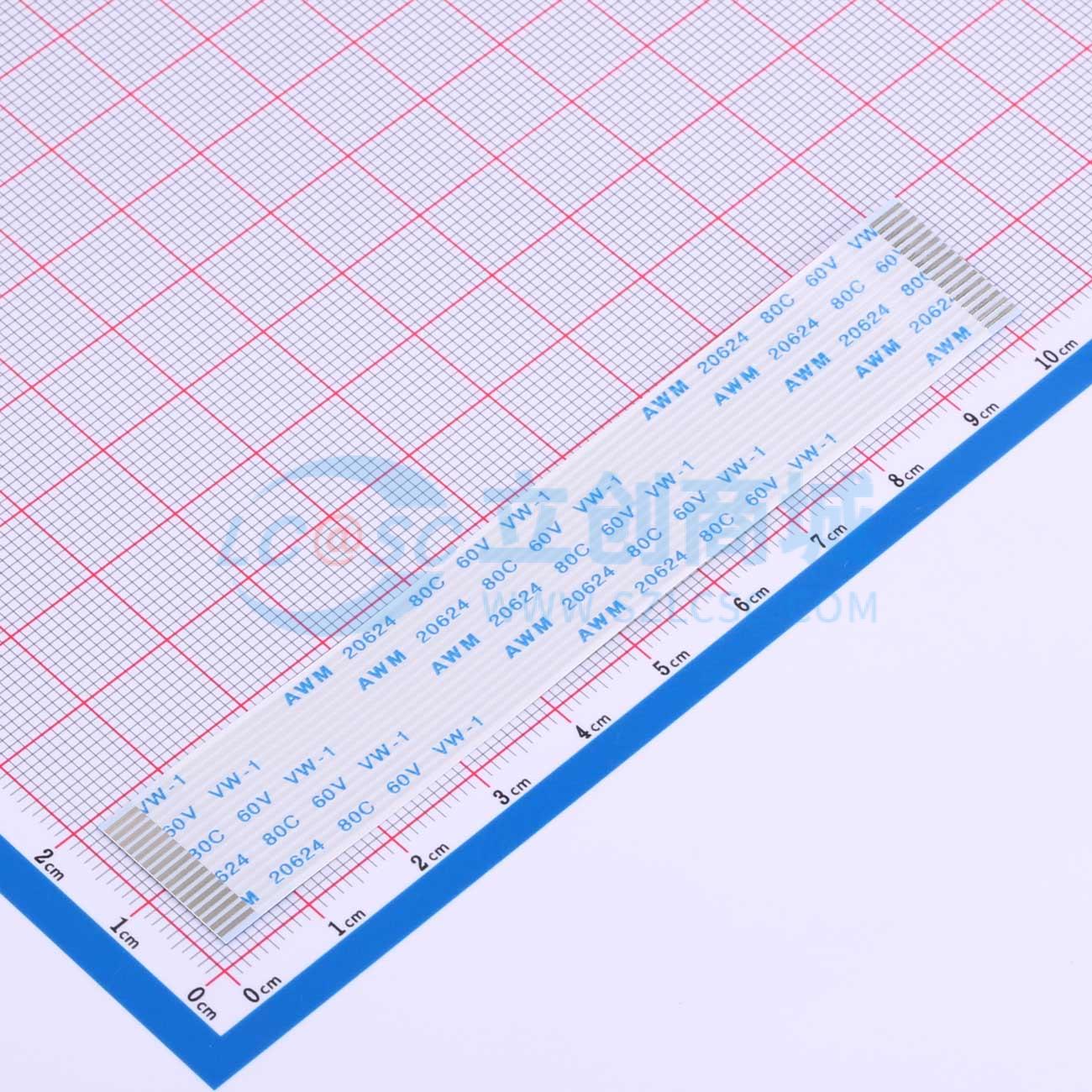 点击查看大图 FFC-1.0-16P-100mm实物图