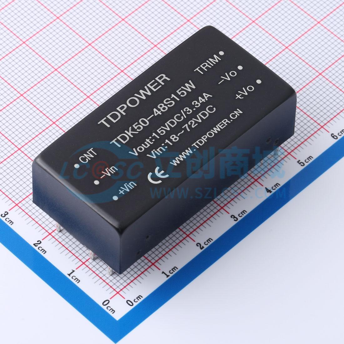 点击查看大图 TDK50-48S15W实物图