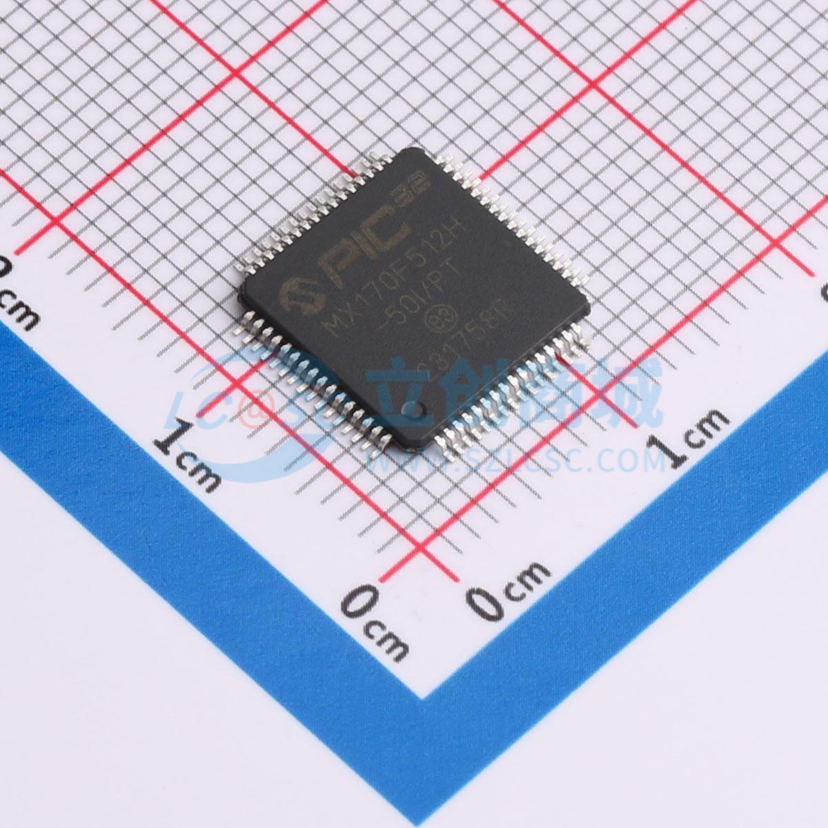 点击查看大图 PIC32MX170F512H-50I/PT实物图