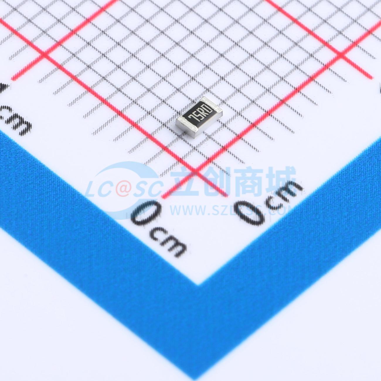 点击查看大图 CR0805-FX-75R0ELF实物图