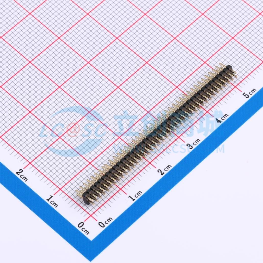 点击查看大图 210-1S-2*40P直插排针 镀金实物图