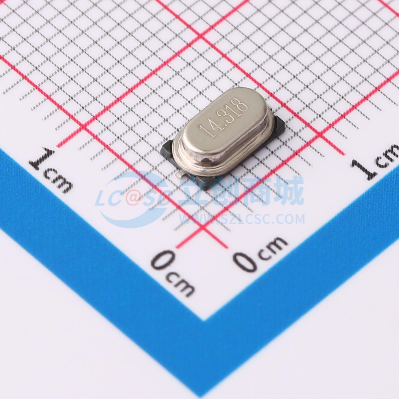 点击查看大图 M49SMD14.318M20PF10PPM实物图